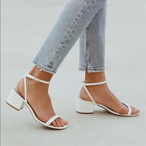 Lulus • Julie White Ankle Strap Heels